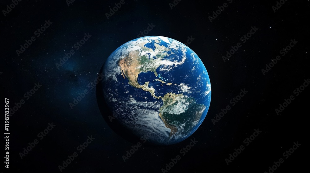 Fototapeta premium Pixelated Earth in the Vastness of Space