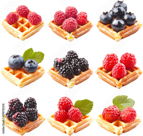 waffle with mixed berry  photo