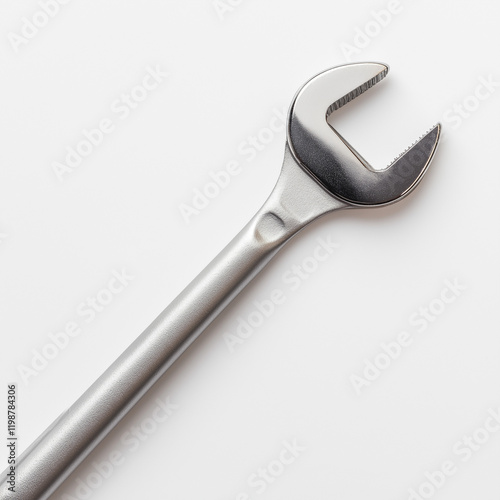 Obraz na płótnie A silver wrench is shown in a close up w salonie