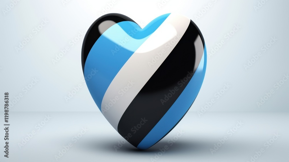Estonia Love Heart: A 3D Render of Estonian Flag Heart Estonia Love Heart: A 3D Render of Estonian Flag Heart