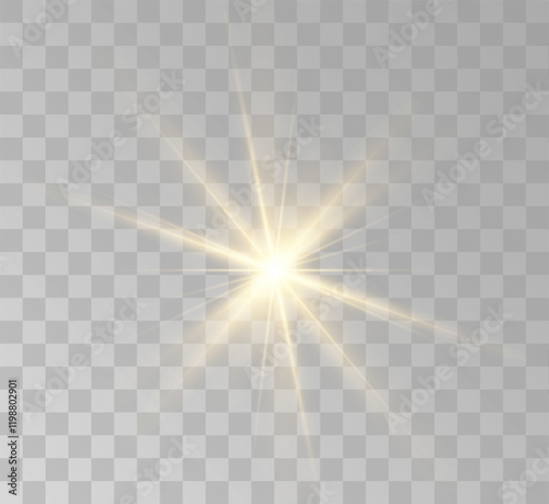 Transparent yellow sunlight special lens flash light effect. Front solar flare lenses	