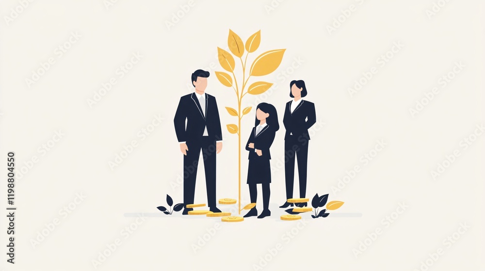 Family Business Growth - Family next to a Growing Tree Family Business Growth - Family next to a Growing Tree