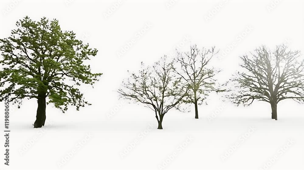 white isolated olated tree big collection autumn background big botanic botanical botany tree branch canopy collection cut-out ecology environment foliage forest garden green group growth individual