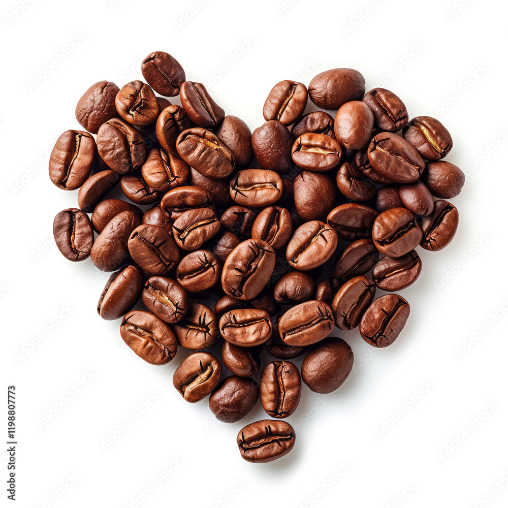 Fototapeta premium Coffee beans in heart shape