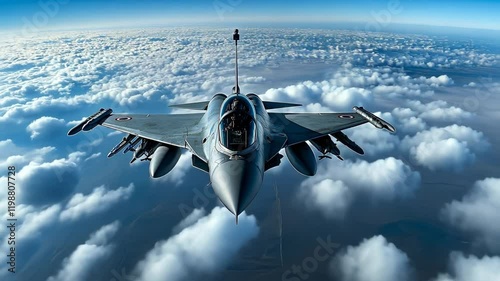 Fighter Jet Above the Clouds, jet fighter, military aircraft, airplane, air force, aviation