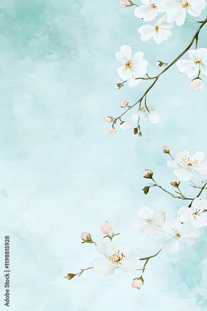 Delicate Cherry Blossoms Gracefully Blooming in Spring Delicate Cherry Blossoms Gracefully Blooming in Spring