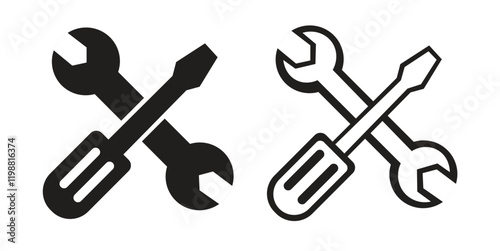 Pliers and screwdriver icon on transparent background. Wera Electrician Screwdriver on white background photo