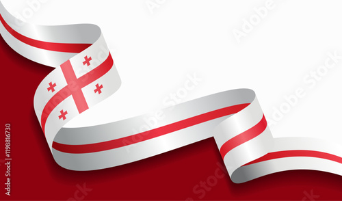 Georgian flag wavy abstract background. Vector illustration.