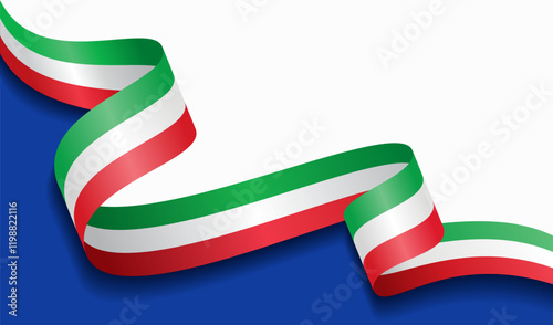 Italian flag wavy abstract background. Vector illustration.