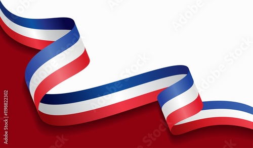 French flag wavy abstract background. Vector illustration.
