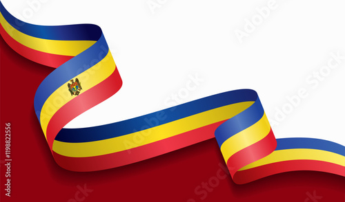 Moldovan flag wavy abstract background. Vector illustration.