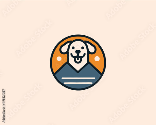 Cartoon dog logo design vector illustration