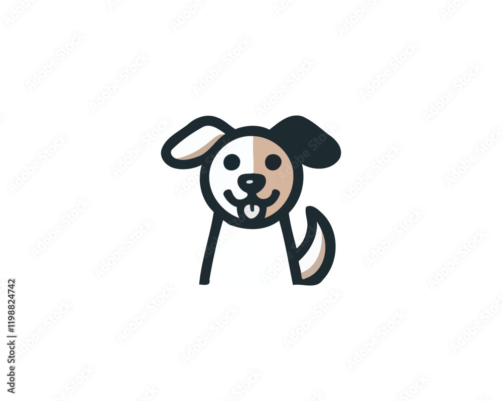 Naklejka premium Cartoon dog logo design vector illustration