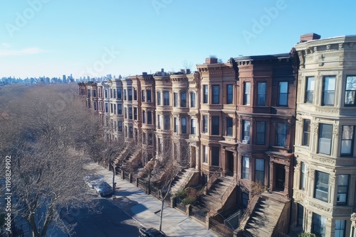 Row of brownstone houses 