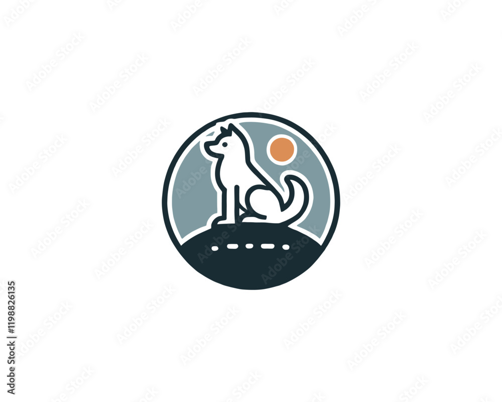 Obraz premium Cartoon dog logo design vector illustration