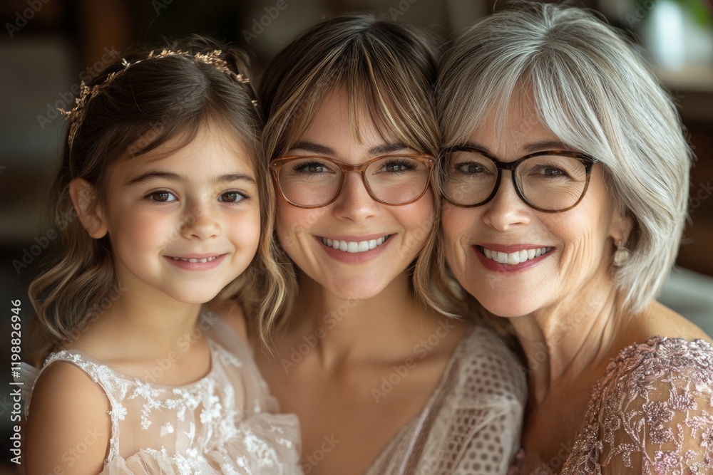 Three women are smiling for the camera, with one of them wearing glasses