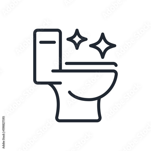 Please keep toilet clean editable stroke outline icon isolated on white background flat vector illustration. Pixel perfect. 64 x 64.