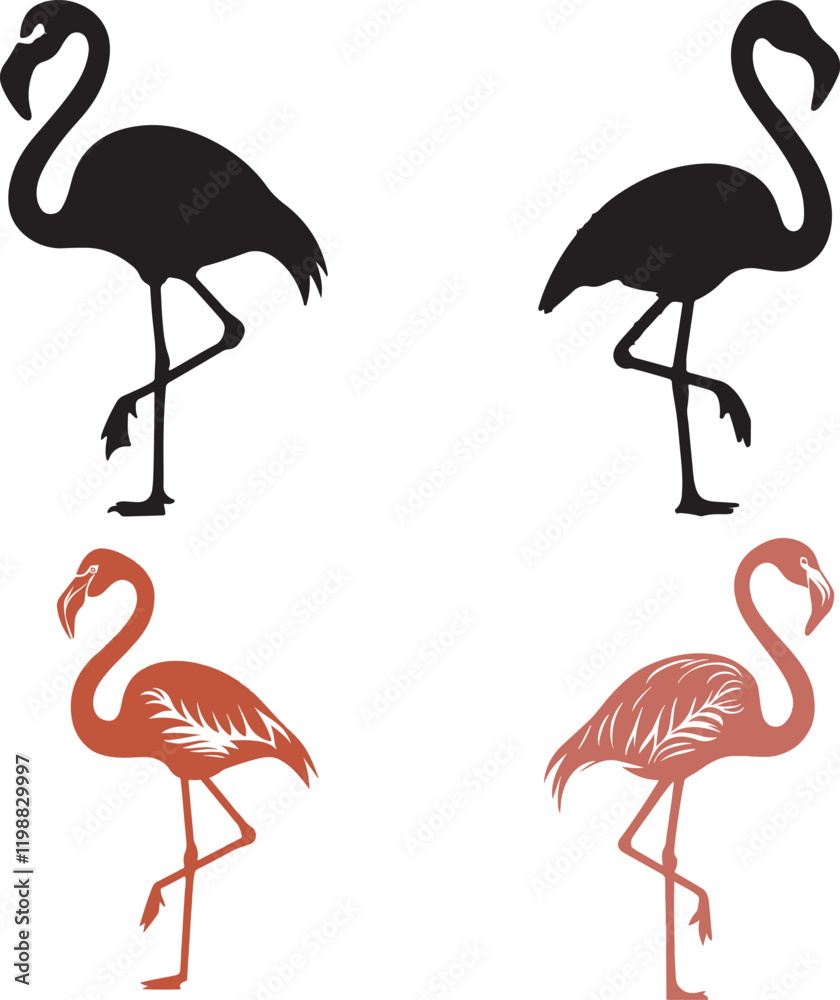 Obraz premium set of flamingo