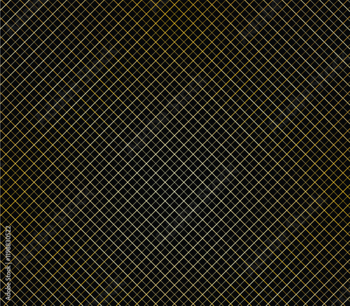 luxury vector gold and black pattern with copy space for text, golden lines grid isolated on black background