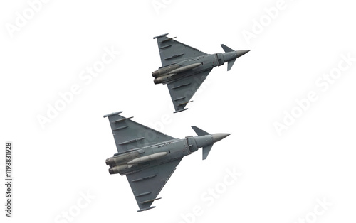 military jet fighter formation on transparent background