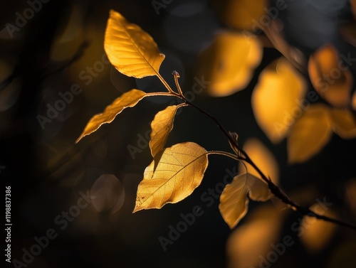 Soft Golden Light Glowing Against a Dark Background