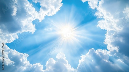 Cloudy sky with sunlight