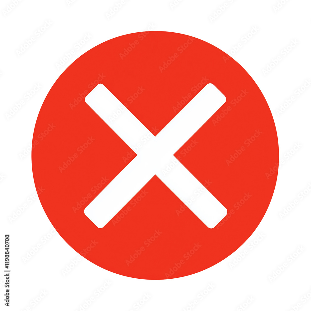 Vector icon of X inside red circle,white background,minimalistic design,flat illustration,PNG Vector icon of X inside red circle,white background,minimalistic design,flat illustration,PNG