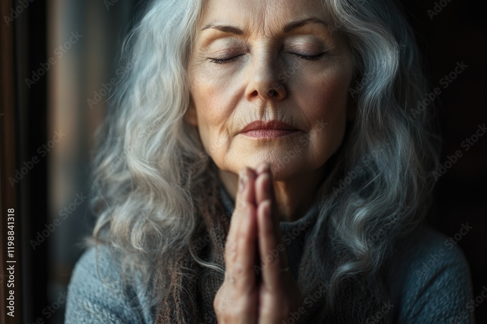 Older woman praying