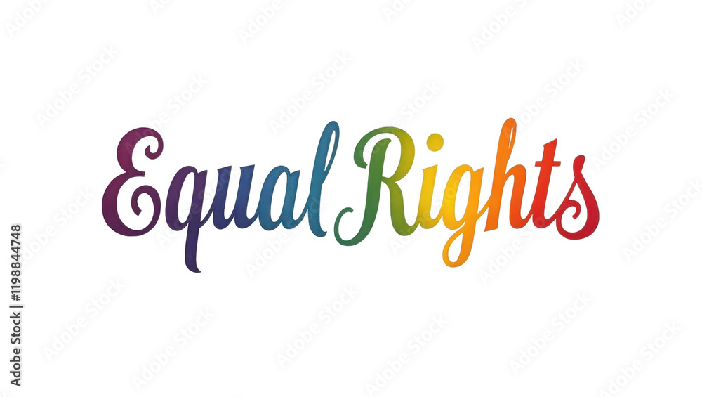 Vibrant Rainbow Equal Rights Text Graphic Design for Social Justice Advocacy Vibrant Rainbow Equal Rights Text Graphic Design for Social Justice Advocacy
