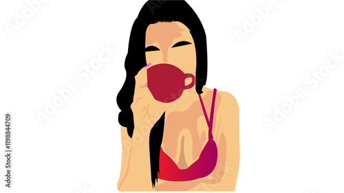 Bold outlook of women taking coffee