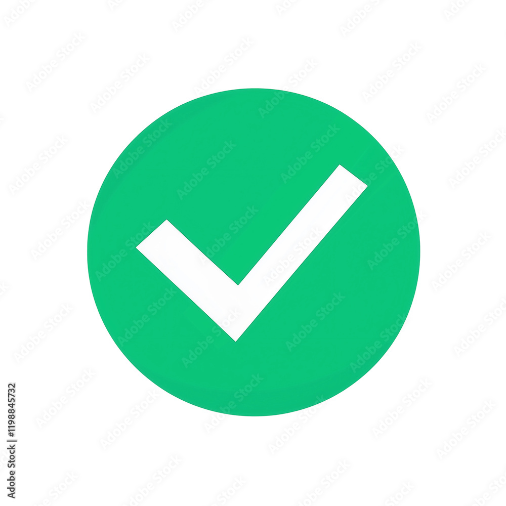 Icon for app with checkmark in green on white background,clipart,flat icon. Icon for app with checkmark in green on white background,clipart,flat icon.