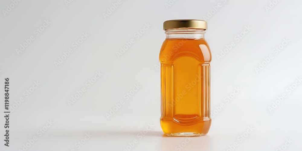 Honey in a Jar Bottle, White Background, Dripping, Organic Food Healthy Honey in a Jar Bottle, White Background, Dripping, Organic Food Healthy