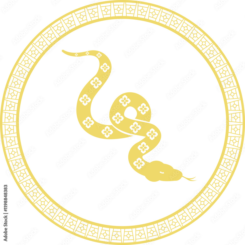 Obraz premium Golden Oriental Snake