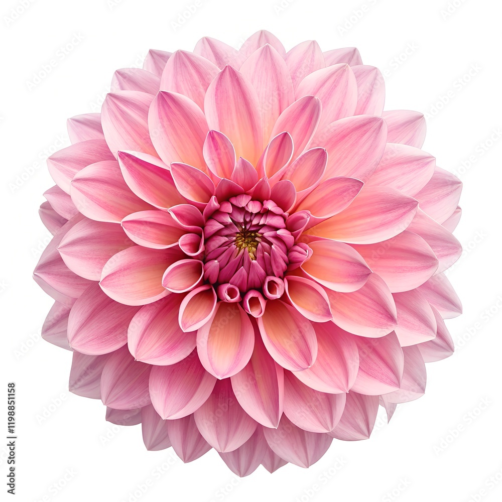 Fototapeta premium close up Blooming pink flower of a dahlia isolated on white background