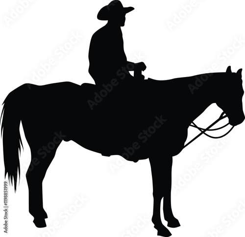 Silhouette of a cowboy on horse illustration