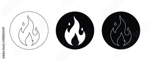 Fire flame icon set vector.