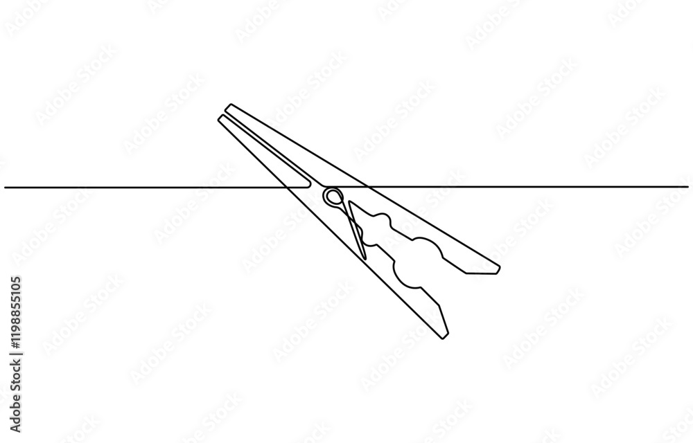 illustration of clothespin one continuous line art, Wooden clothespin in one continuous line drawing vector illustration illustration of clothespin one continuous line art, Wooden clothespin in one continuous line drawing vector illustration