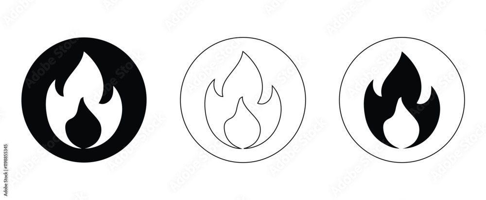 Fire flame icon set vector. Fire flame icon set vector.