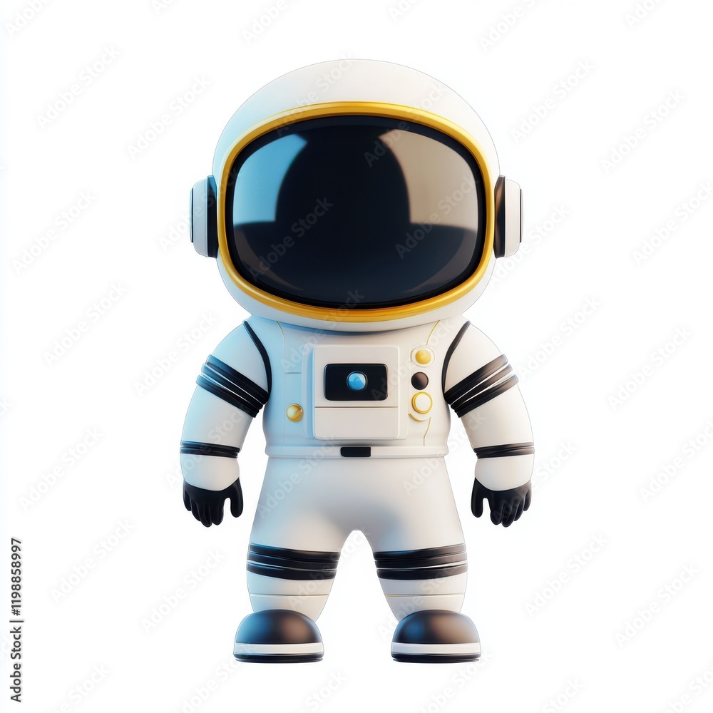 3D Astronaut Emoji Icon Isolated and White Background 3D Astronaut Emoji Icon Isolated and White Background
