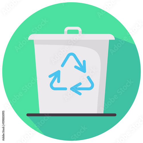 recycle bin vector round flat icon