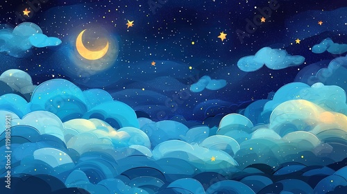 Crescent Moon Night Sky