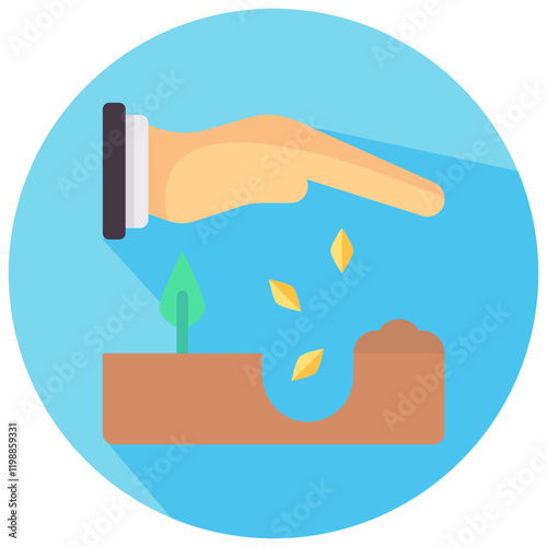 seeding vector round flat icon