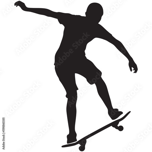 Skateboarding or Skateboarder Silhouettes Vector illustration. Skateboarder vector illustration design. 