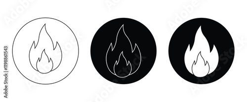 Fire flame icon set vector.