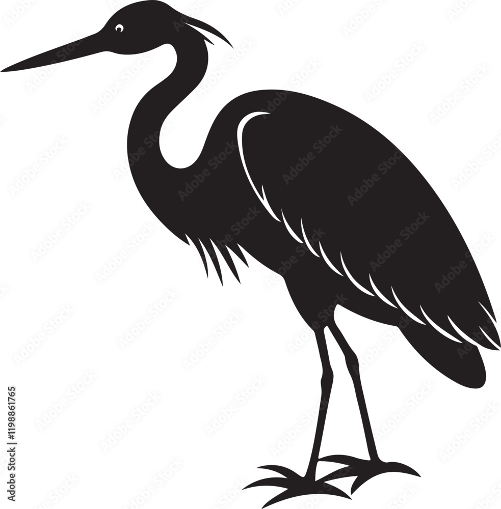 Obraz premium Heron on a white background