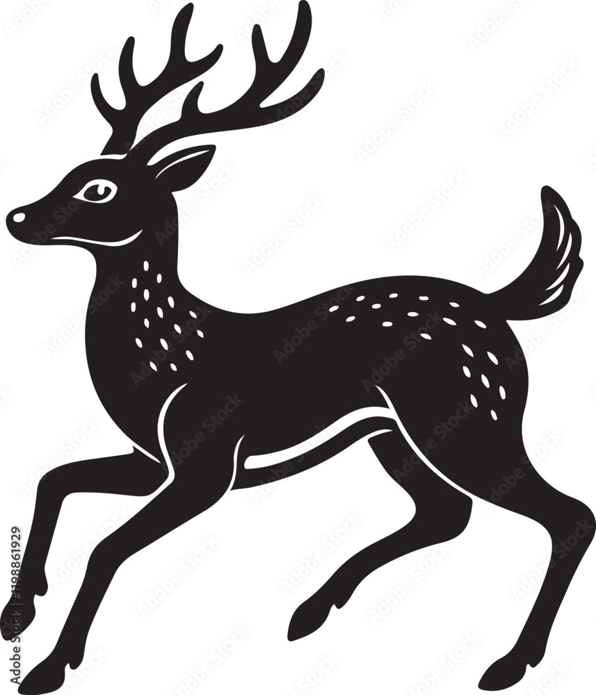 Obraz premium Deer silhouette vector