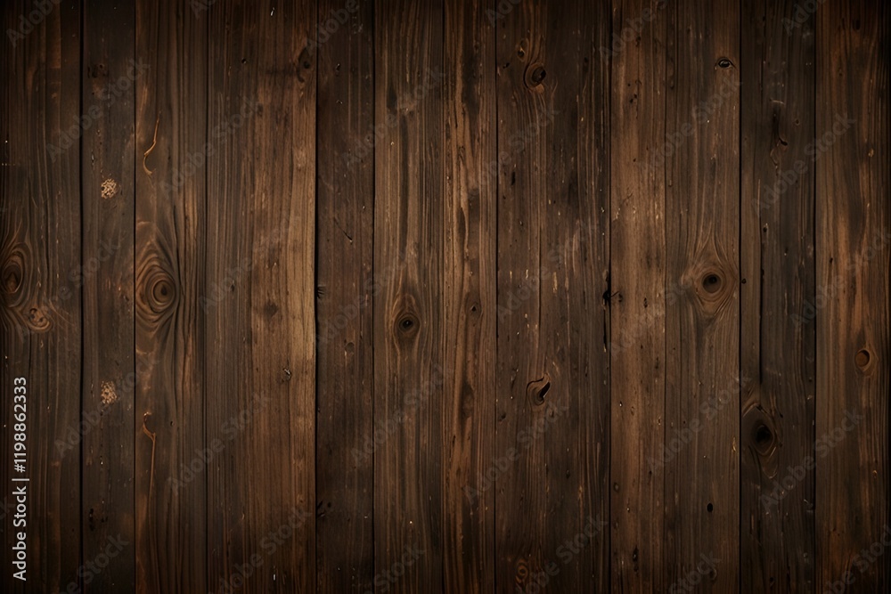 Naklejka premium Grunge brown wooden textured background Generative AI