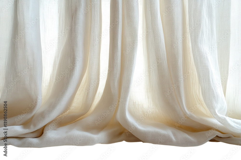 Light curtains gently billow in the soft breeze near a sunlit window in a serene indoor setting Light curtains gently billow in the soft breeze near a sunlit window in a serene indoor setting