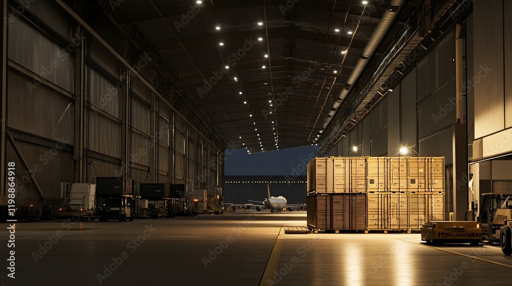 Nighttime Cargo Operations in a Large Hangar Nighttime Cargo Operations in a Large Hangar