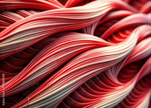 Intricate Muscle Fiber Texture: Red and White Close-Up photo